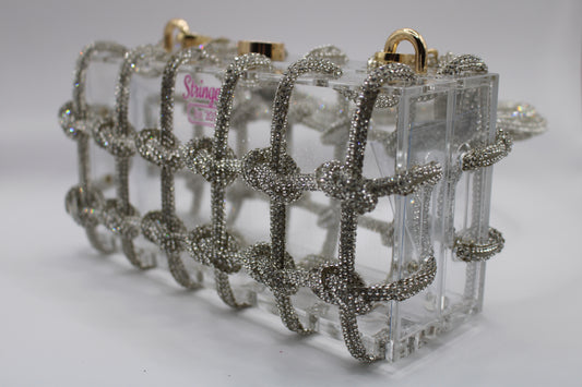 Crystal Silver Handbag